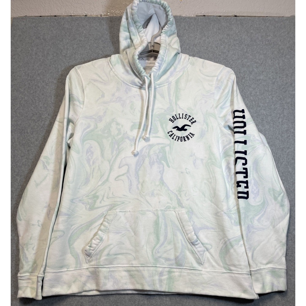 Hollister Tie-Dye Hoodie Sweatshirt | Soft Girl Beach Skater Y2K Revive XL